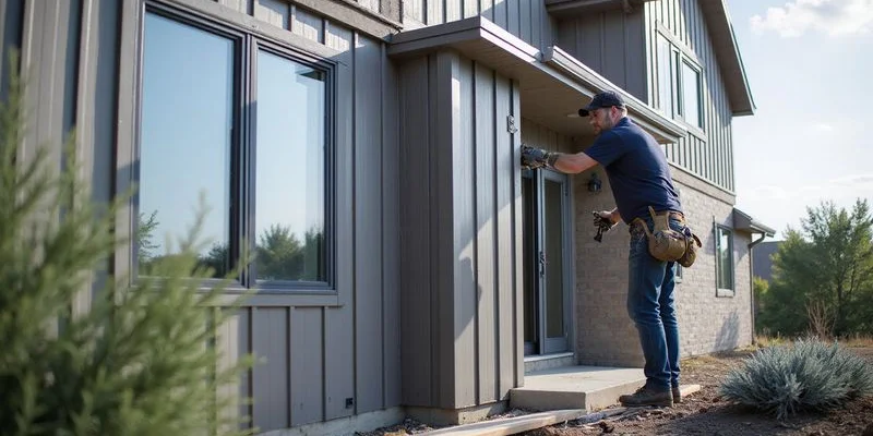 Metal siding panel installation